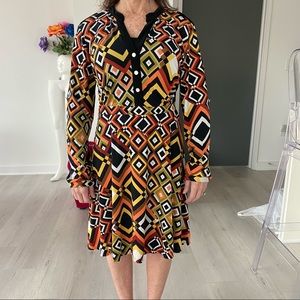 ❤️ NY Collection 70’s Retro Funky Long Sleeve Dress